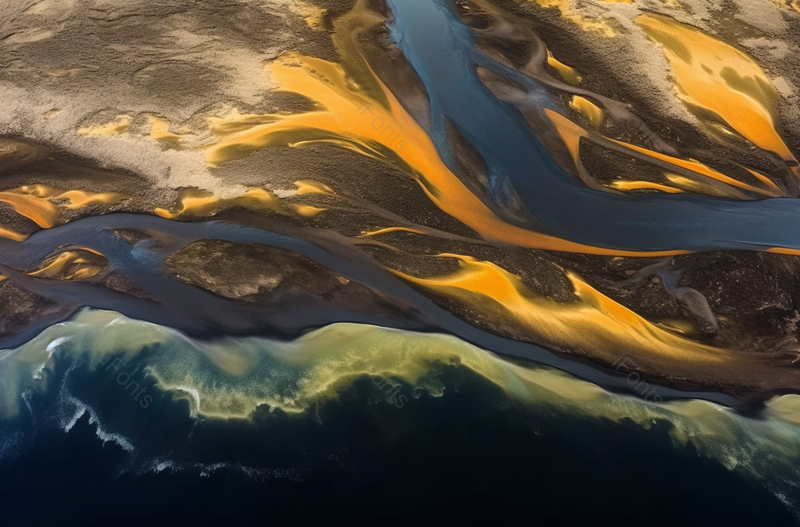 从空中俯瞰冰岛航拍视角山丘河流地形壮观的自然风景图像摄影,高清,摄影图,摄影图片,图片大全,摄影图免费下载